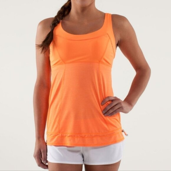 Lululemon Pizzaz Orange Ta Ta Topper Tank Top sz 6 W1C50S - Picture 2 of 8